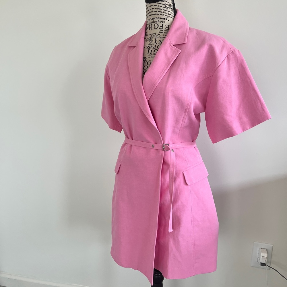 Zara linen blend blazer mini dress